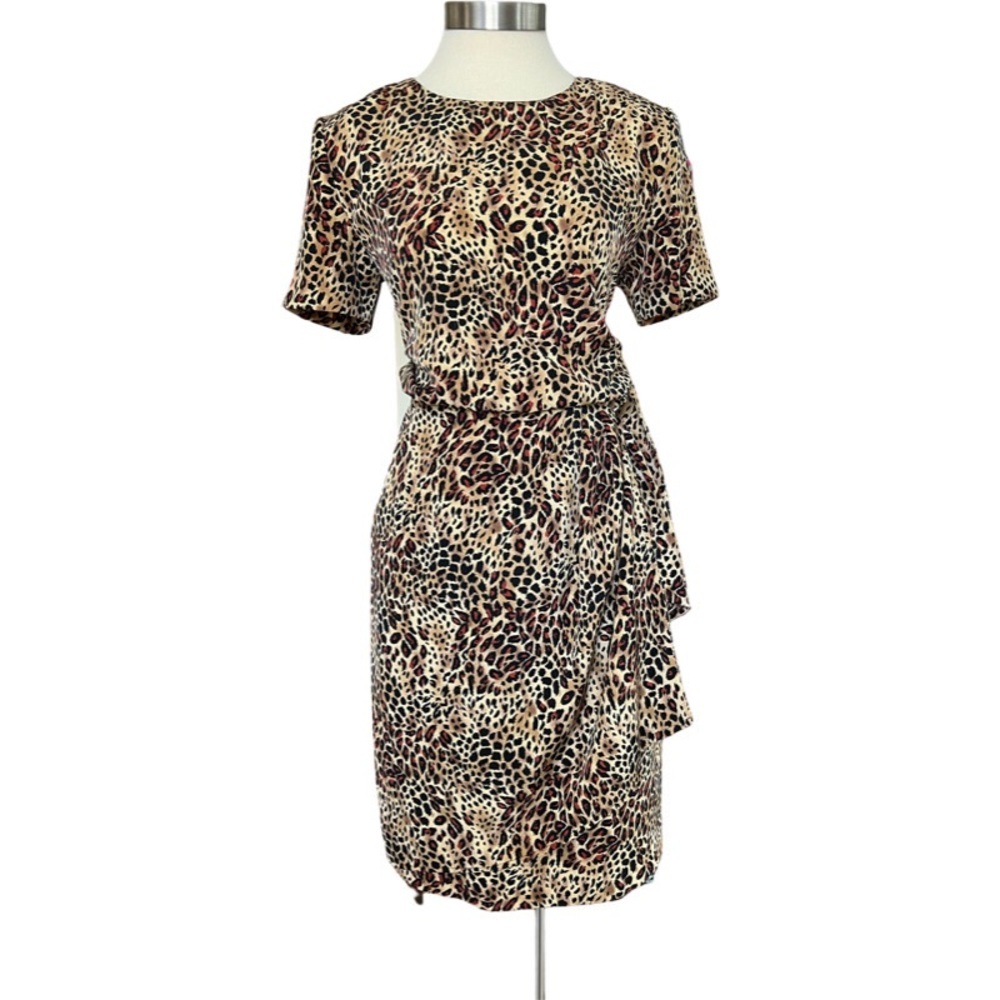 Vintage leopard wrap skirt dress